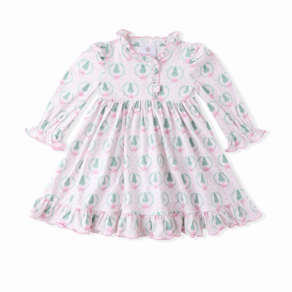 Swoon Baby Pink Christmas Trees Dress